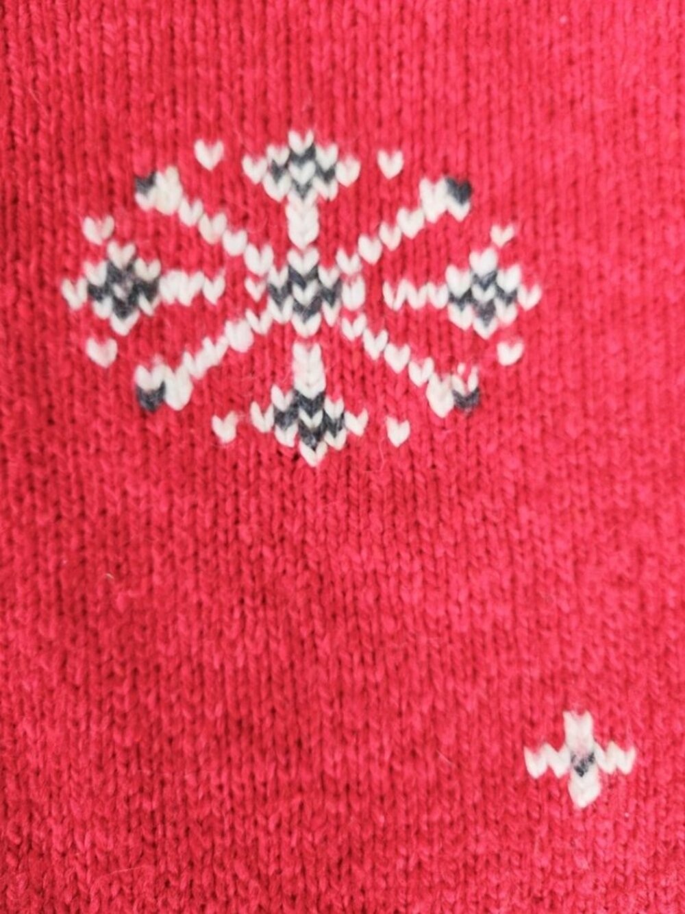 Vintage 90's LizWear Liz Claiborne Red Chunky Knit Ski Sweater W/Snowflakes Sz L - Picture 15 of 15